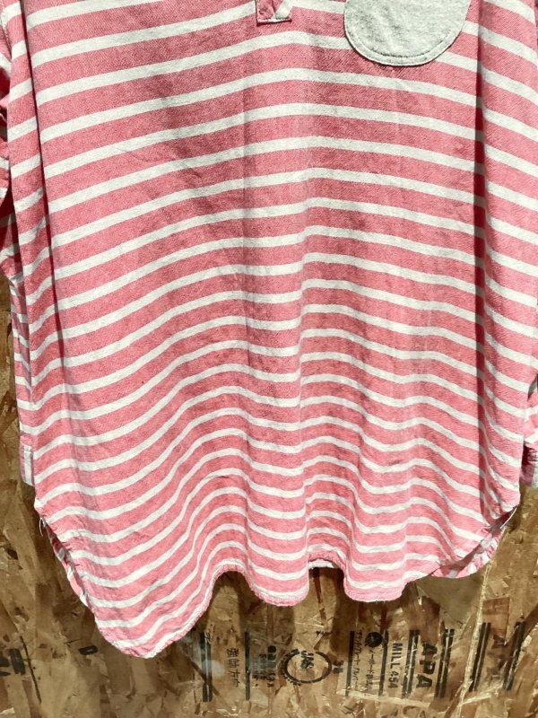 画像3: ピンクのボーダーがかわいい　ロング　トップス (3)