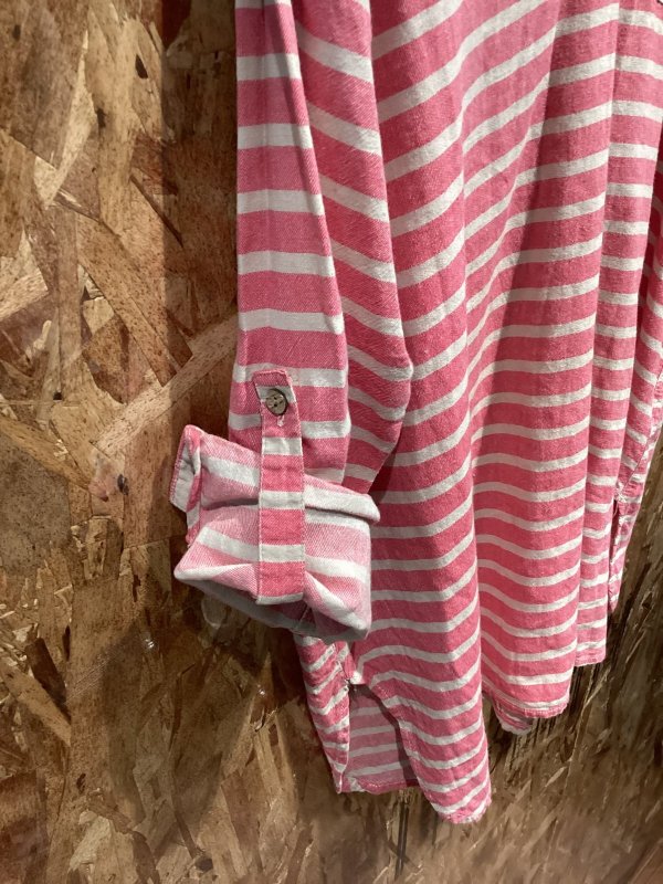 画像6: ピンクのボーダーがかわいい　ロング　トップス (6)