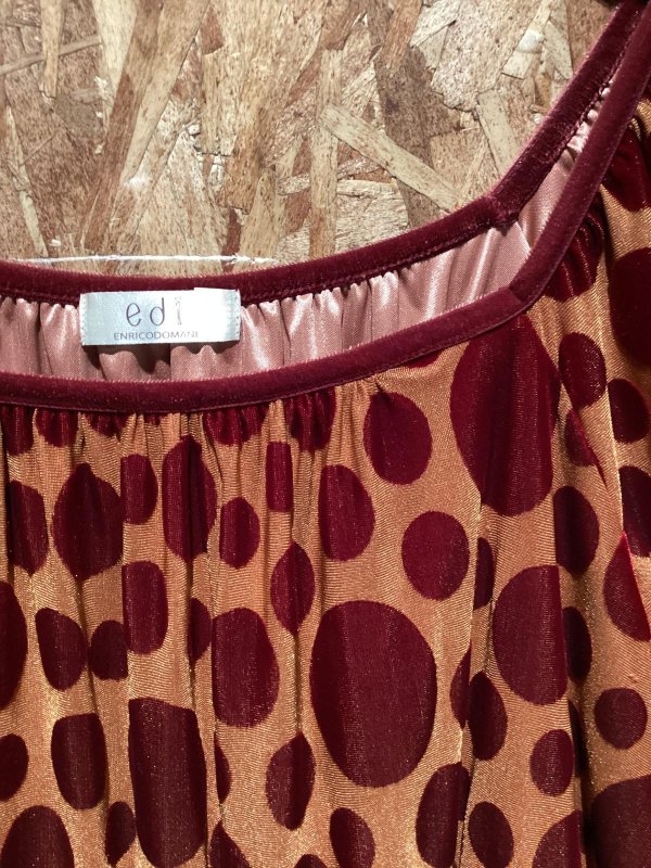画像5: エンリコドマーニ　ENRICODOMANI　ドット　水玉　ボルドーカラーが目を惹く　おしゃれワンピース (5)