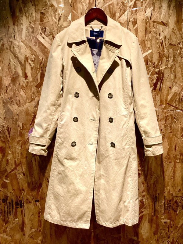 画像1: ROPE　ロペ　春秋に大活躍　格好良く決まる　ロング丈　トレンチコート　 (1)