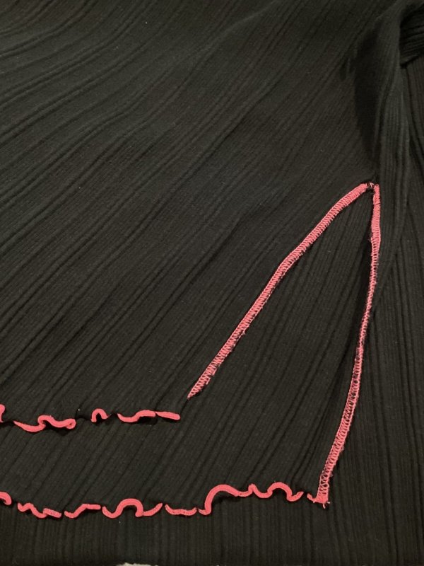 画像4: シンプルだけど　縁取りが映える　BeAMS　コットン　リブ　ロングワンピース (4)