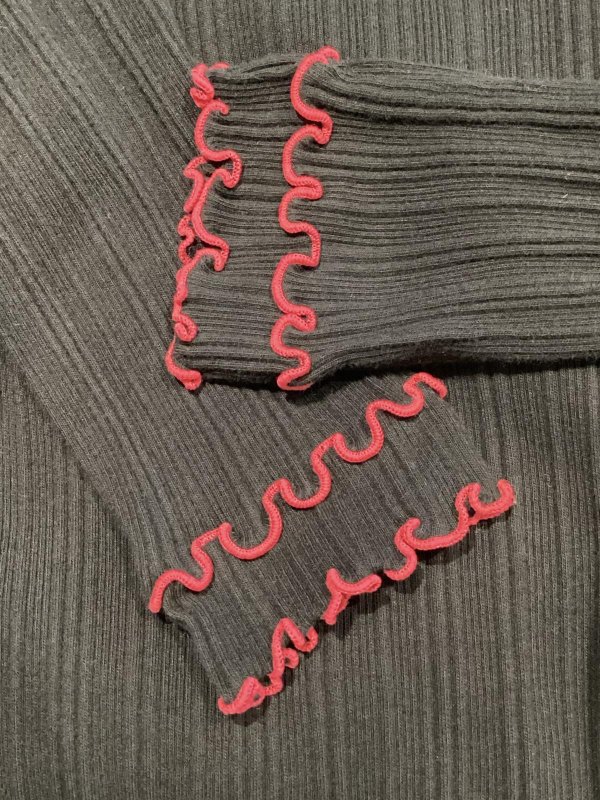 画像3: シンプルだけど　縁取りが映える　BeAMS　コットン　リブ　ロングワンピース (3)