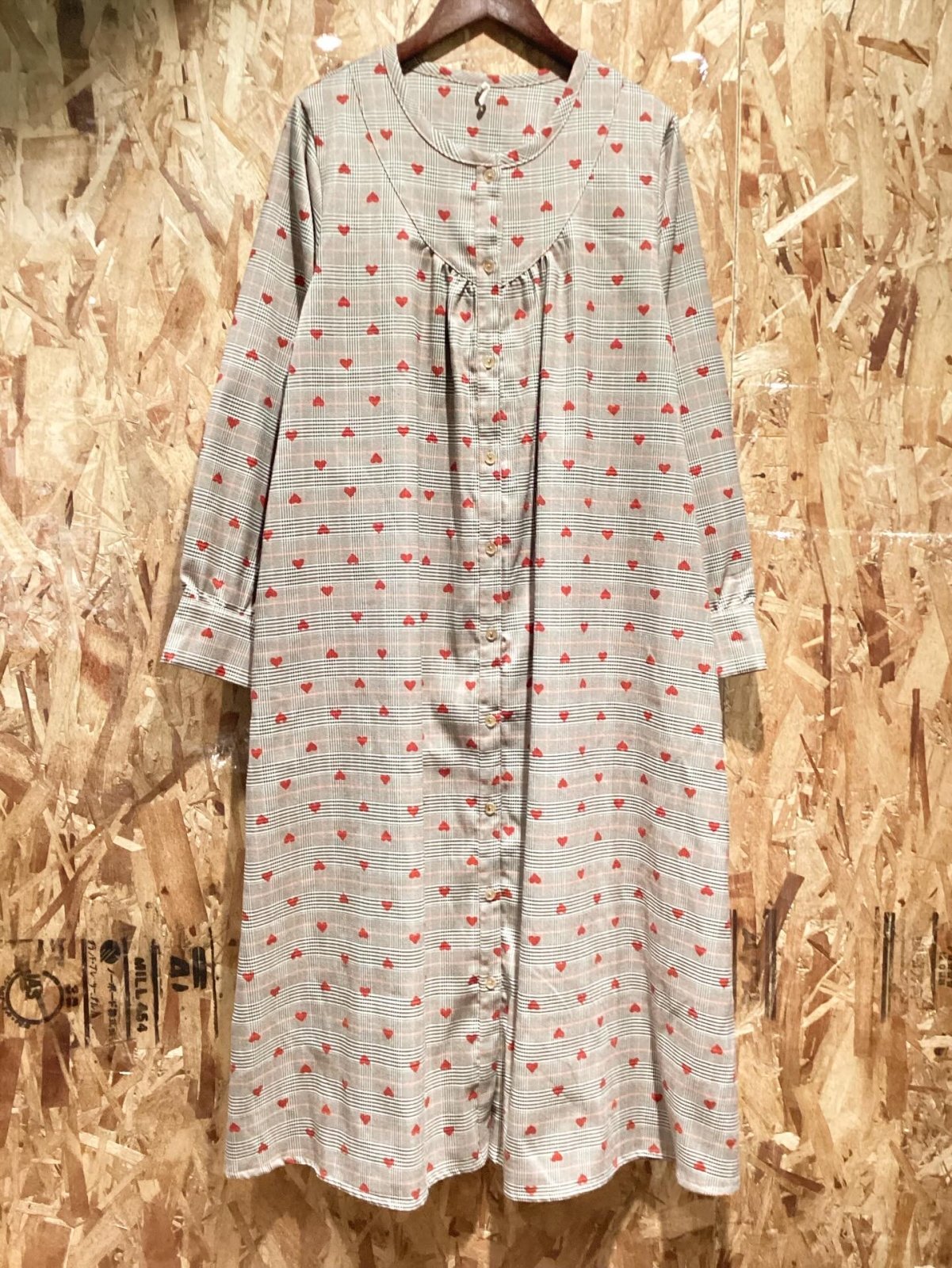 ハートが可愛い　レトロ　ロングワンピース